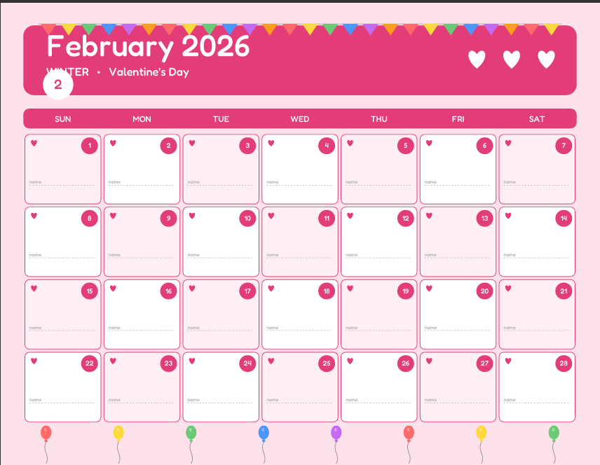 Printable Classroom Birthday Calendar – Teacher PDF Digital Download
