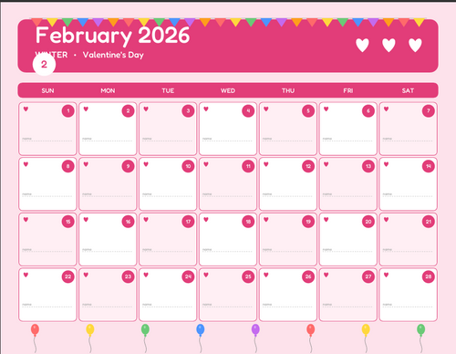 Printable Classroom Birthday Calendar – Teacher PDF Digital Download